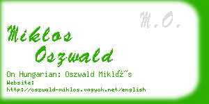 miklos oszwald business card